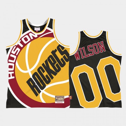 Men's Houston Rockets #00 D.J. Wilson Black 2021 Big Face 2.0 Jersey