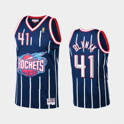 Men's Houston Rockets #41 Kelly Olynyk Navy Hardwood Classics Jersey