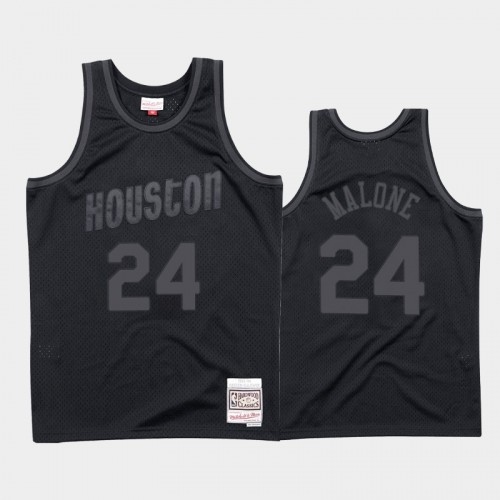 Houston Rockets #24 Moses Malone Black 1993-94 Throwback Tonal Hardwood Classics Jersey