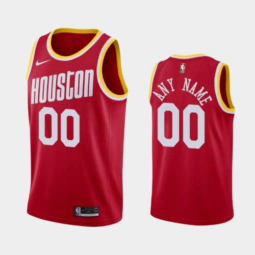 Men's 2019-20 Houston Rockets Red Hardwood Classics Personalized Jersey