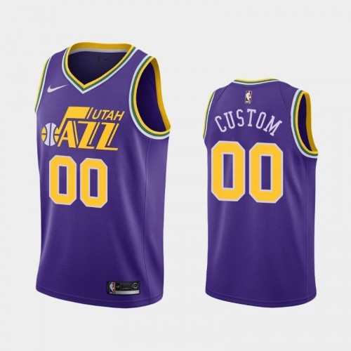 Men's Utah Jazz #00 Custom Purple 40th Season Classic Jersey