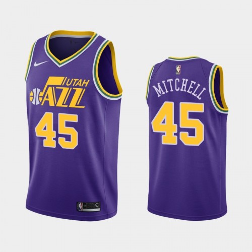 Men's Utah Jazz #45 Donovan Mitchell Purple 40th Season Classic Jersey