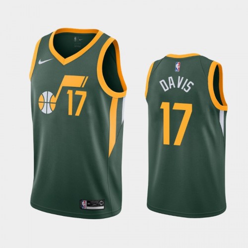 Men's Utah Jazz Ed Davis #17 Green 2019-20 Earned Jersey