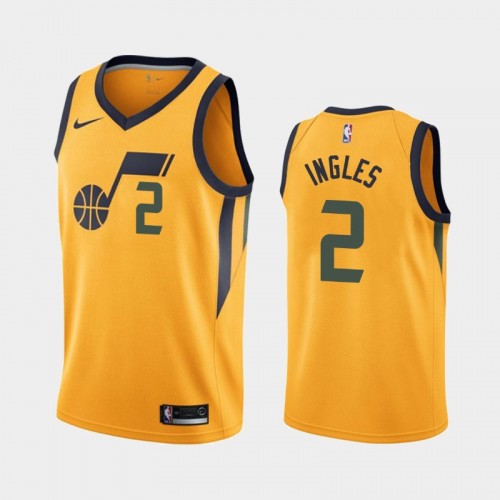 Men's Utah Jazz #2 Joe Ingles Yellow 2018-19 Statement Jersey