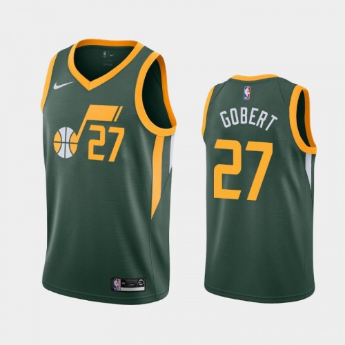 Men's Utah Jazz #27 Rudy Gobert Green 2018-19 Earned Jersey