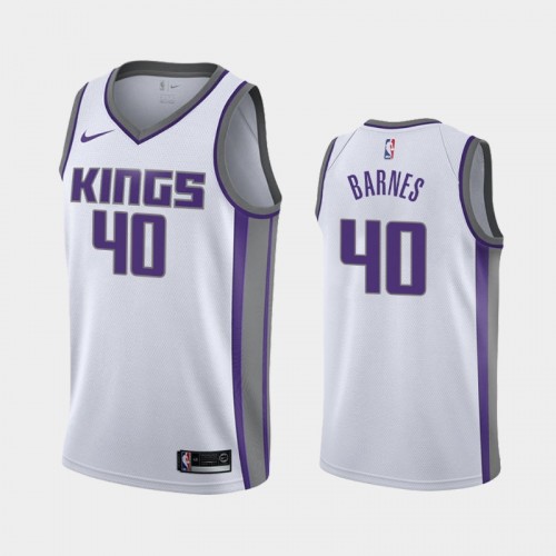 Men's Sacramento Kings #40 Harrison Barnes White 2019 season Association Jersey