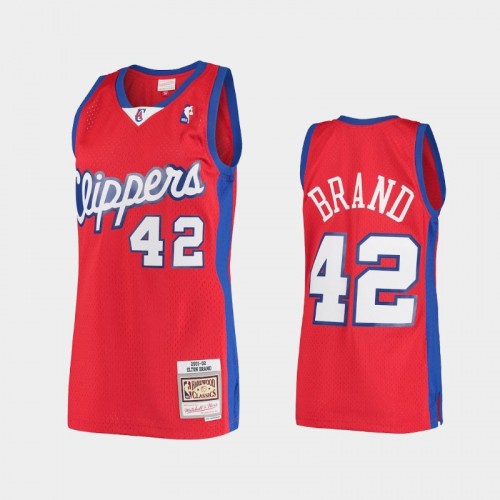 Los Angeles Clippers #42 Elton Brand Red 2001 Hardwood Classics Statement Edition Jersey