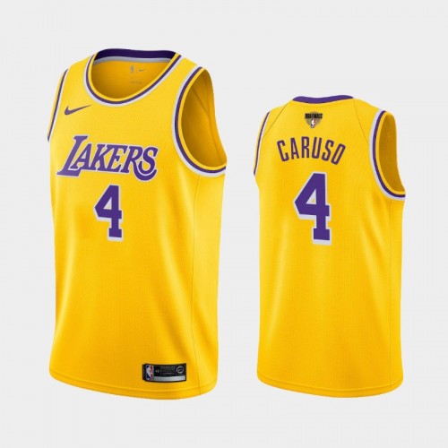 Los Angeles Lakers Alex Caruso #4 Yellow 2020 NBA Finals Bound Icon Jersey