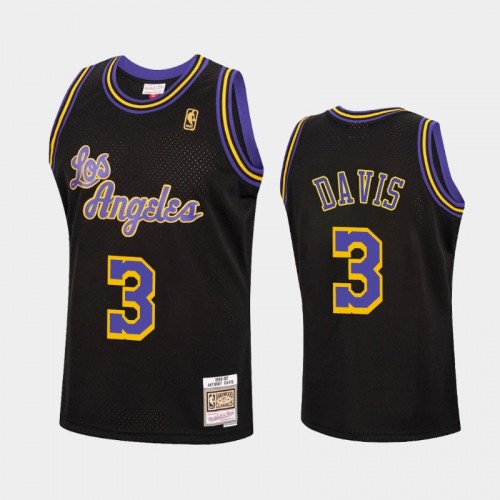 Los Angeles Lakers #3 Anthony Davis Black Reload Hardwood Classics Jersey