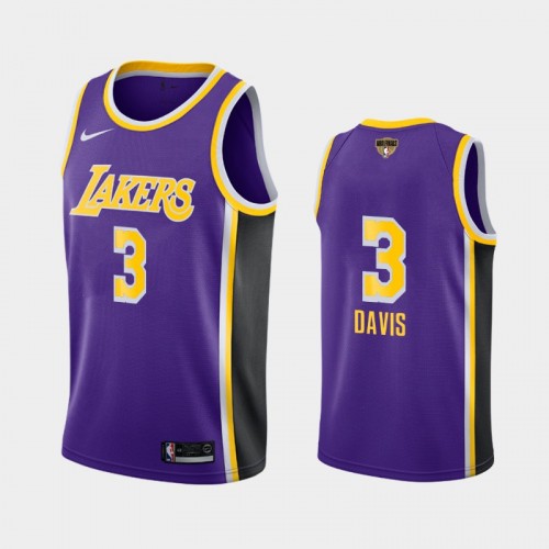Los Angeles Lakers Anthony Davis #3 Purple 2020 NBA Finals Bound Social Justice Statement Jersey