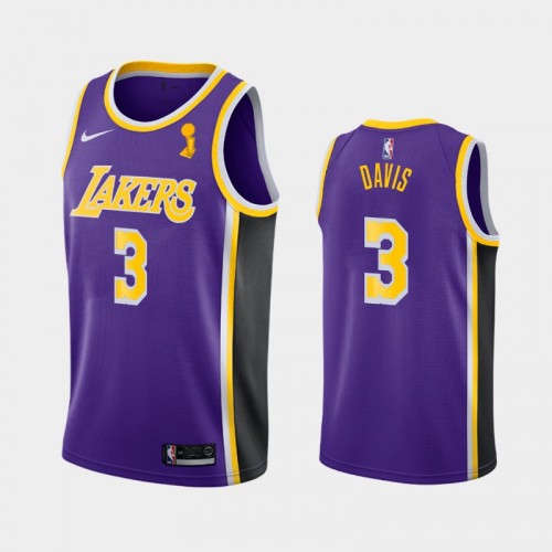 Los Angeles Lakers Anthony Davis #3 Purple 2020 NBA Finals Champions Statement Jersey