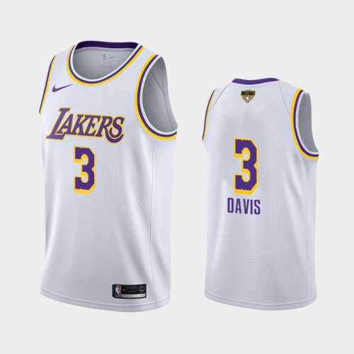 Los Angeles Lakers Anthony Davis #3 White 2020 NBA Finals Bound Social Justice Association Jersey