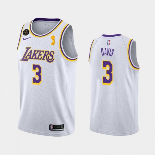 Los Angeles Lakers Anthony Davis #3 White 2020 NBA Finals Champions Association Jersey