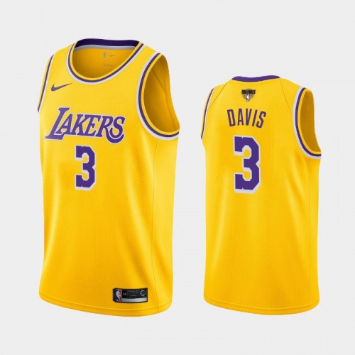 Los Angeles Lakers Anthony Davis #3 Yellow 2020 NBA Finals Bound Icon Jersey