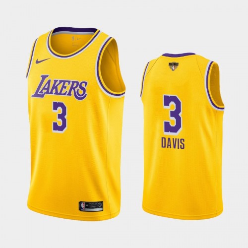 Los Angeles Lakers Anthony Davis #3 Yellow 2020 NBA Finals Bound Social Justice Icon Jersey