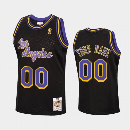 Los Angeles Lakers #00 Custom Black Reload Hardwood Classics Jersey