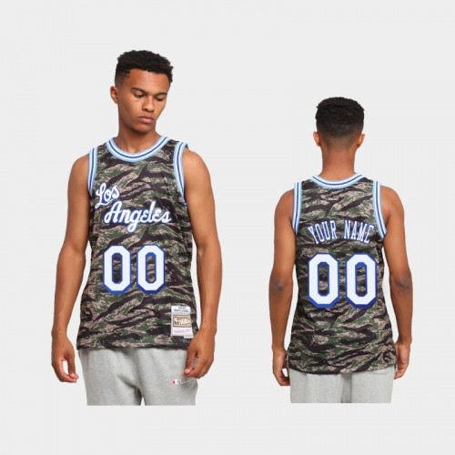 Los Angeles Lakers #00 Custom Green Tiger Camo Limited Jersey