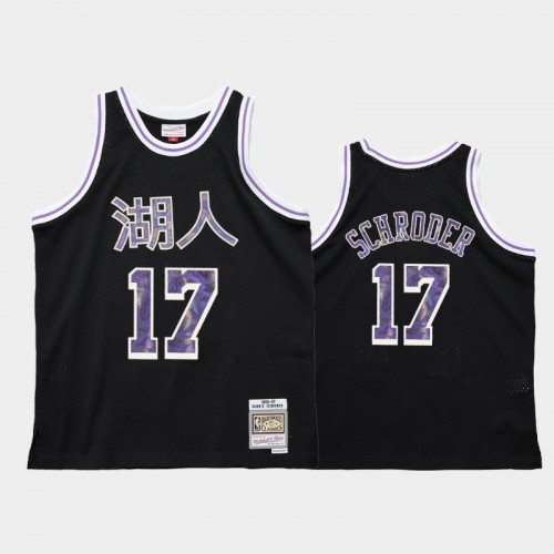 Los Angeles Lakers #17 Dennis Schroder Black 1996-97 Lunar New Year OX Jersey