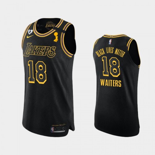 Los Angeles Lakers Dion Waiters #18 Black 2020 NBA Finals Champions Black Lives Matter For Kobe and Gianna Jersey