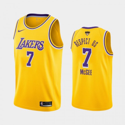 Los Angeles Lakers JaVale McGee #7 Yellow 2020 NBA Finals Bound Respect Us Icon Jersey