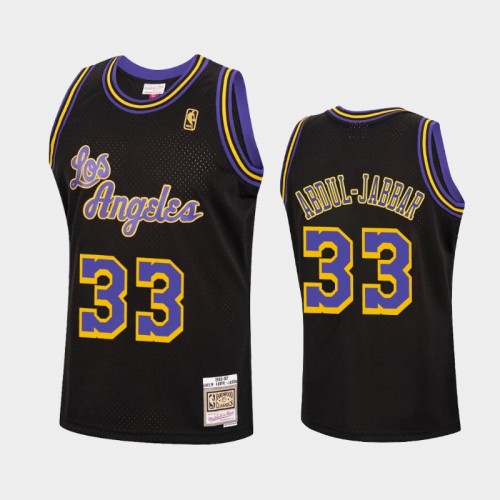 Los Angeles Lakers #33 Kareem Abdul-Jabbar Black Reload Hardwood Classics Jersey