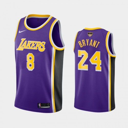 Los Angeles Lakers Kobe Bryant #8 Purple 2020 NBA Finals Bound Statement Dual Number Jersey
