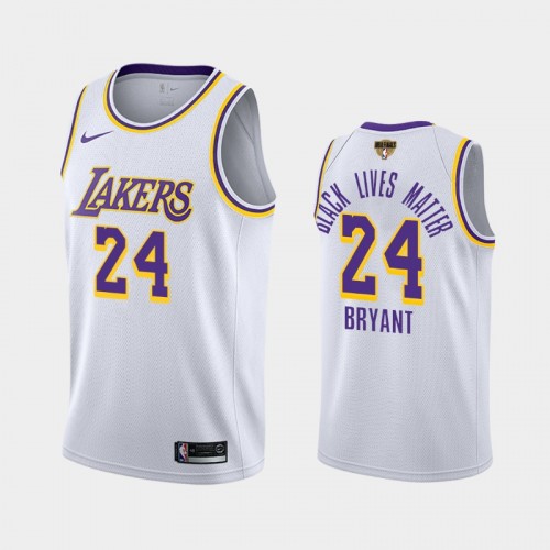 Los Angeles Lakers Kobe Bryant #24 White 2020 NBA Finals Bound Black Lives Matter Association Jersey