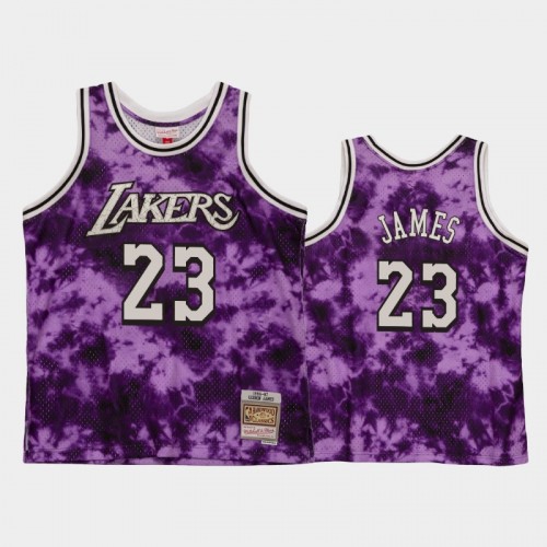 Men's Los Angeles Lakers #23 LeBron James Purple Galaxy Jersey