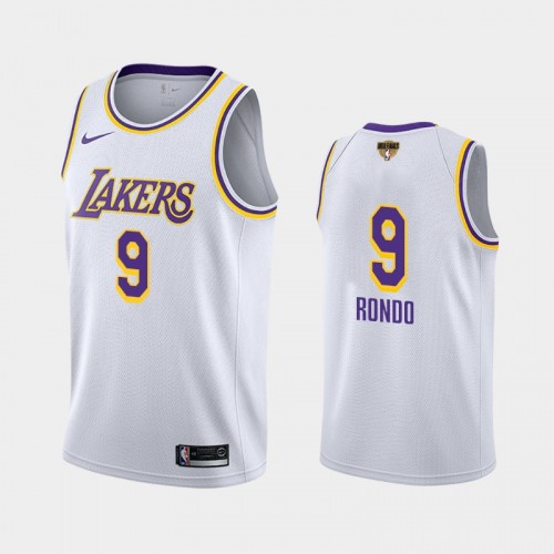Los Angeles Lakers Rajon Rondo #9 White 2020 NBA Finals Bound Social Justice Association Jersey