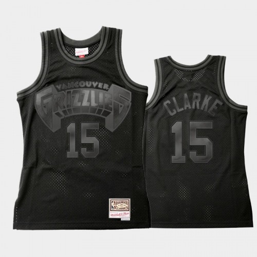 Memphis Grizzlies #15 Brandon Clarke Black Throwback Tonal Hardwood Classics Jersey