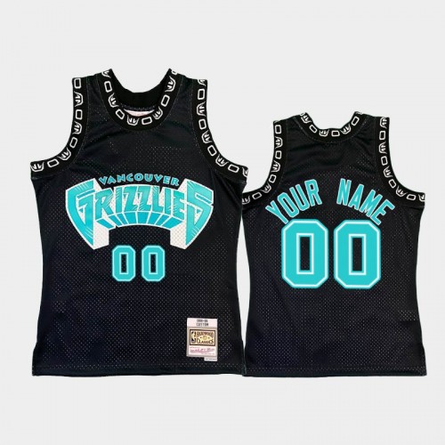 Men's Memphis Grizzlies #00 Custom Black Hardwood Classics Jersey