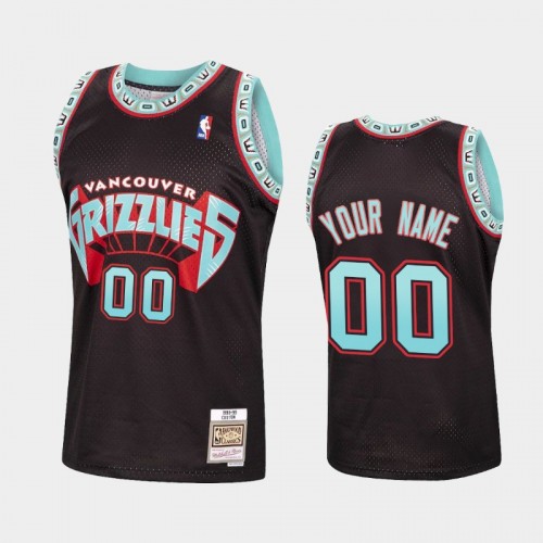 Memphis Grizzlies #00 Custom Black Reload Hardwood Classics Jersey