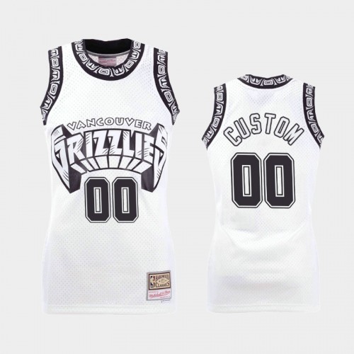 Memphis Grizzlies #00 Custom White Concord Collection Hardwood Classics Jersey