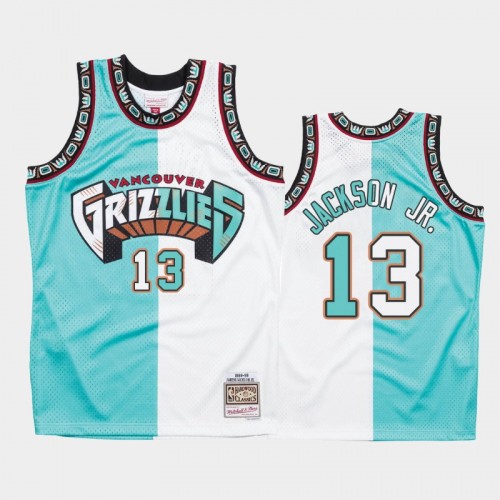 Men's Memphis Grizzlies #13 Jaren Jackson Jr. White Teal Split Two-Tone Jersey