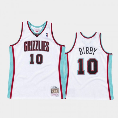 Memphis Grizzlies #10 Mike Bibby White Hardwood Classics Throwback Jersey