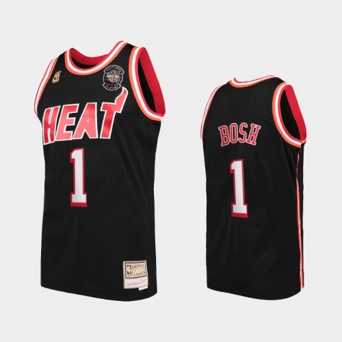 Miami Heat #1 Chris Bosh Black 2021 Naismith Hall Of Fame Throwback Jersey