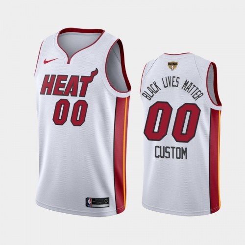 Miami Heat Custom #00 White 2020 NBA Finals Bound Black Lives Matter Association Jersey