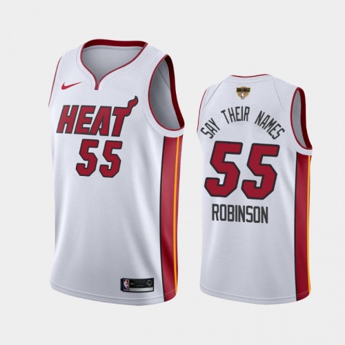 Miami Heat Duncan Robinson #55 White 2020 NBA Finals Bound Say Their Names Association Jersey