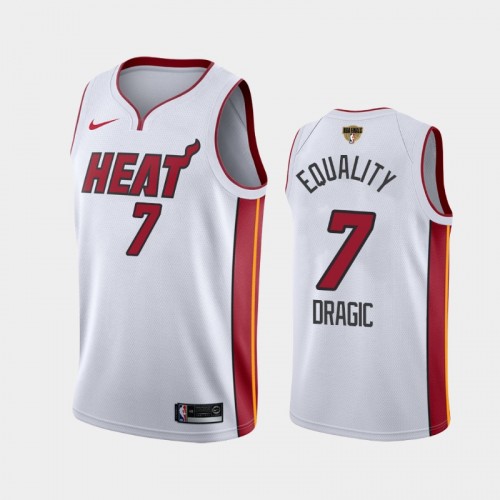 Miami Heat Goran Dragic #7 White 2020 NBA Finals Bound Equality Association Jersey