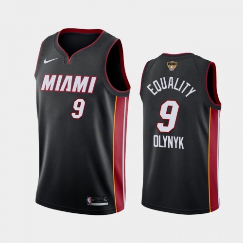 Miami Heat Kelly Olynyk #9 Black 2020 NBA Finals Bound Equality Icon Jersey