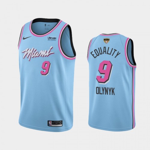 Miami Heat Kelly Olynyk #9 Blue 2020 NBA Finals Bound Equality Vice Night City Jersey