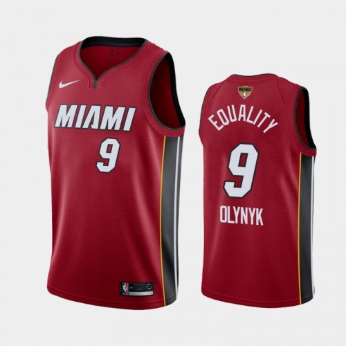 Miami Heat Kelly Olynyk #9 Red 2020 NBA Finals Bound Equality Statement Jersey