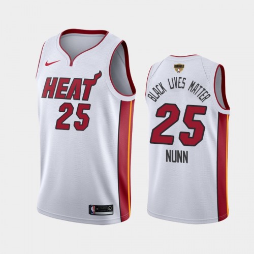 Miami Heat Kendrick Nunn #25 White 2020 NBA Finals Bound Black Lives Matter Association Jersey