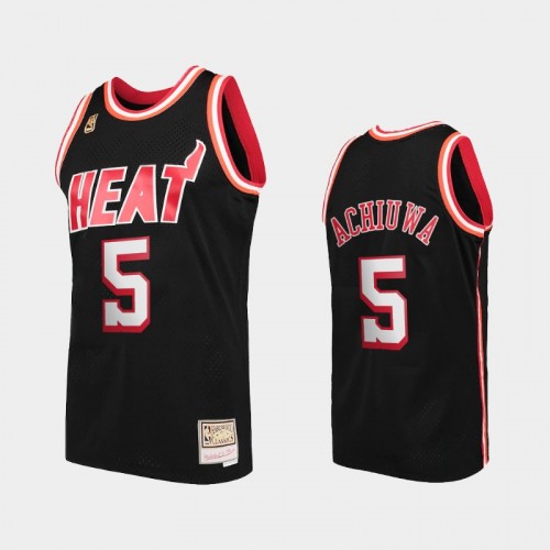 Miami Heat #5 Precious Achiuwa Black Hardwood Classics Throwback Jersey