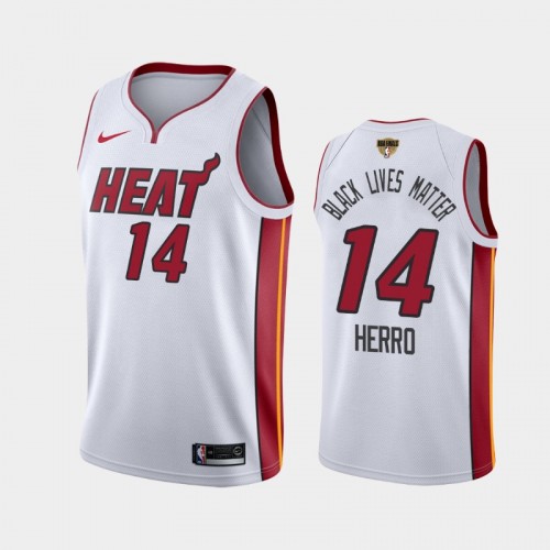 Miami Heat Tyler Herro #14 White 2020 NBA Finals Bound Black Lives Matter Association Jersey