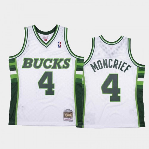 Milwaukee Bucks #4 Sidney Moncrief White 1988-89 Hardwood Classics Authentic Jersey