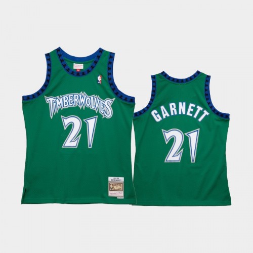 Men's Minnesota Timberwolves #21 Kevin Garnett Green 1997-98 Reload 2.0 Jersey