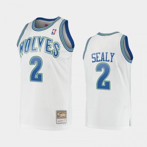 Minnesota Timberwolves #2 Malik Sealy White Hardwood Classics Jersey