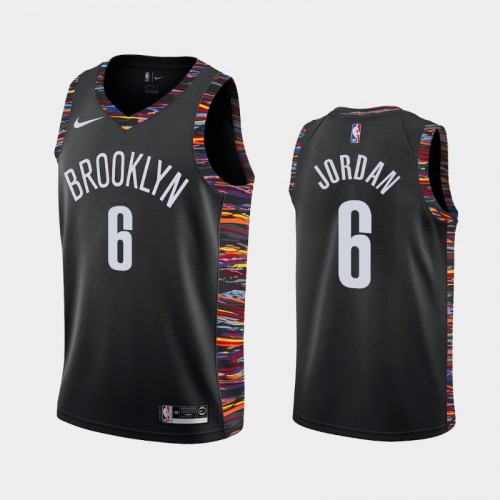 Men's Brooklyn Nets DeAndre Jordan #6 Black 2019-20 City Jersey