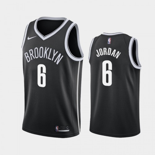 Men's Brooklyn Nets DeAndre Jordan #6 Black 2019-20 Icon Jersey